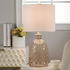 Table Lamps-Kirkland's Home Amber Tinted Glass Jar Table Lamp Tan