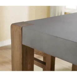 Dining Tables-Kirkland's Home Amber Wood And Faux Concrete Dining Table Brown/Gray
