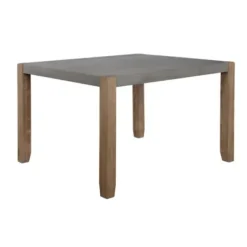 Dining Tables-Kirkland's Home Amber Wood Faux Concrete Top Dining Table Brown