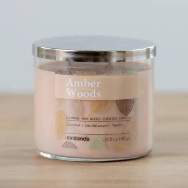Candles-Kirkland's Home Amber Woods Triple Wick Jar Candle Brown