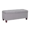 Entryway Furniture-Kirkland's Home Amelia Tufted Shoe Storage Ottoman Bench Gray