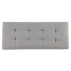 Entryway Furniture-Kirkland's Home Amelia Tufted Shoe Storage Ottoman Bench Gray