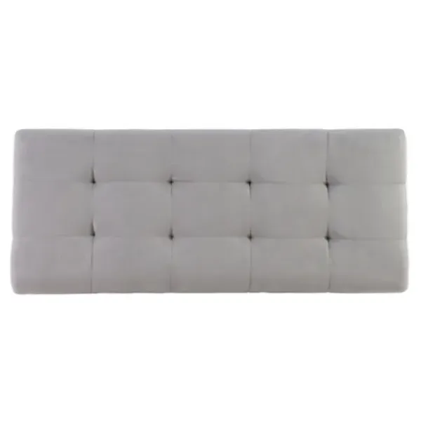 Entryway Furniture-Kirkland's Home Amelia Tufted Shoe Storage Ottoman Bench Gray