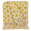 Blankets & Throws-Kirkland's Home And Beige Patterned Fringe Throw Yellow
