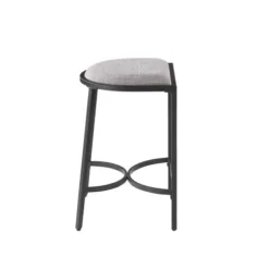 Bar Stools & Counter Height Stools-Kirkland's Home And Black Metal Counter Stools, Set Of 2 Gray