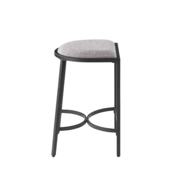 Bar Stools & Counter Height Stools-Kirkland's Home And Black Metal Counter Stools, Set Of 2 Gray