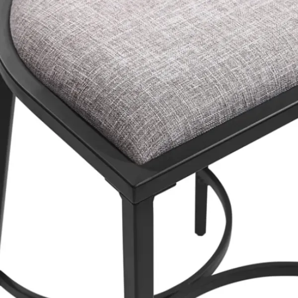 Bar Stools & Counter Height Stools-Kirkland's Home And Black Metal Counter Stools, Set Of 2 Gray