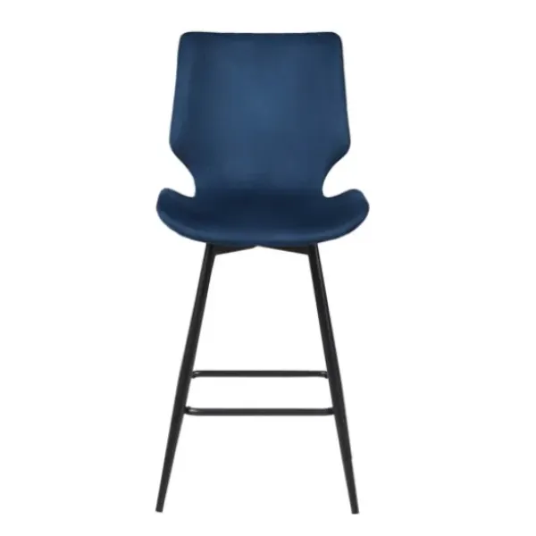 Bar Stools & Counter Height Stools-Kirkland's Home And Black Metal Swivel Counter Stool Blue
