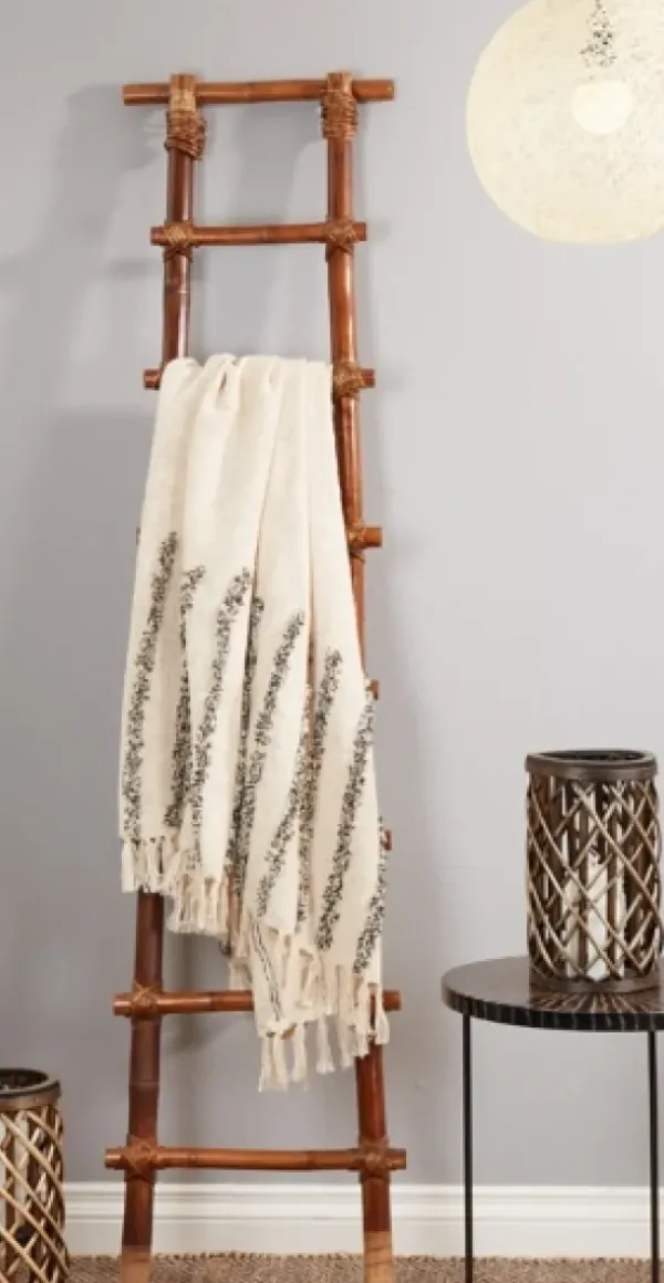 Blankets & Throws-Kirkland's Home And Black Tufted Lines Throw Ivory