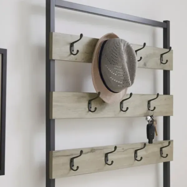 Entryway Furniture-Kirkland's Home And Black Wood Bench Hall Tree Gray
