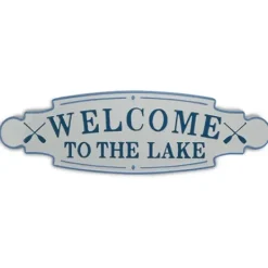 Wall Quotes & Signs-Kirkland's Home And Blue Welcome To The Lake Wall Plaque White