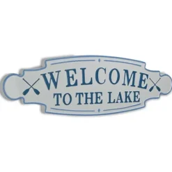 Wall Quotes & Signs-Kirkland's Home And Blue Welcome To The Lake Wall Plaque White