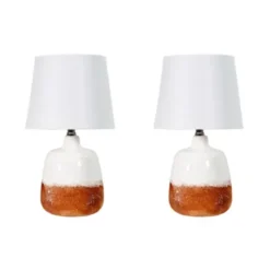 Table Lamps-Kirkland's Home And Bronze Ceramic Table Lamp White
