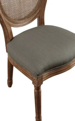 Dining Chairs-Kirkland's Home And Brown Cane Oval Back Dining Chair Gray
