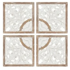 Wall Plaques-Kirkland's Home And Brown 4-Pc. Medallion Plaque White