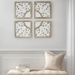 Wall Plaques-Kirkland's Home And Brown 4-Pc. Medallion Plaque White