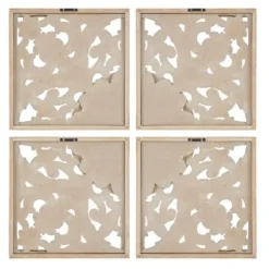 Wall Plaques-Kirkland's Home And Brown 4-Pc. Medallion Plaque White