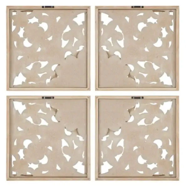 Wall Plaques-Kirkland's Home And Brown 4-Pc. Medallion Plaque White