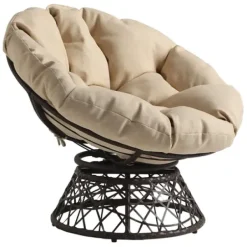 Accent Chairs-Kirkland's Home And Brown Woven Papasan Chair Ivory