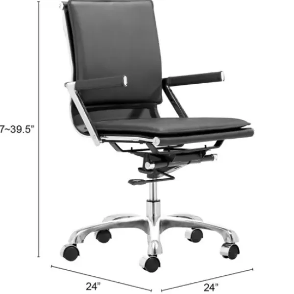 Office Furniture-Kirkland's Home And Chrome Ergonomic Office Chair Black