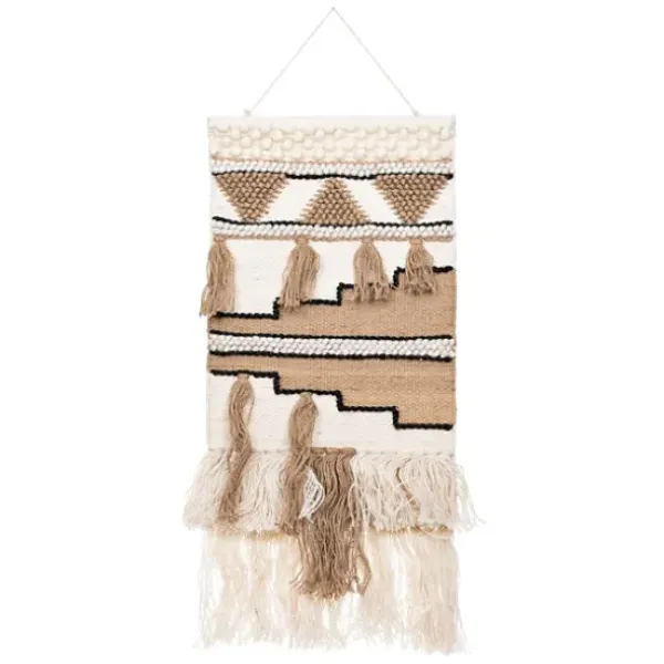 Wall Plaques-Kirkland's Home And Cream Macrame Wall Hanging Tan