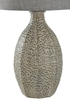 Table Lamps-Kirkland's Home And Cream Textured Table Lamp Gray