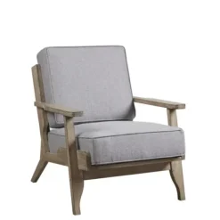 Accent Chairs-Kirkland's Home And Distressed Wooden Malibu Accent Chair Gray