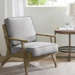Accent Chairs-Kirkland's Home And Distressed Wooden Malibu Accent Chair Gray
