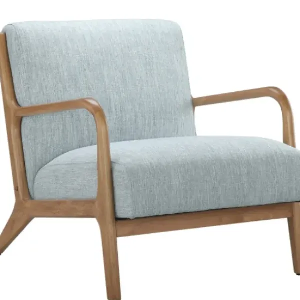Accent Chairs-Kirkland's Home And Elm Wood Mid-Century Modern Armchair Gray
