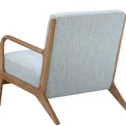 Accent Chairs-Kirkland's Home And Elm Wood Mid-Century Modern Armchair Gray