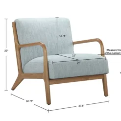 Accent Chairs-Kirkland's Home And Elm Wood Mid-Century Modern Armchair Gray