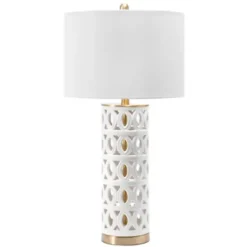 Table Lamps-Kirkland's Home And Gold Cut-Out Ovals Table Lamp White