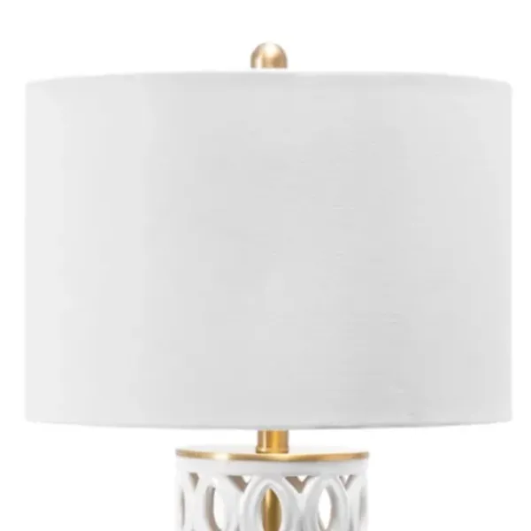 Table Lamps-Kirkland's Home And Gold Cut-Out Ovals Table Lamp White