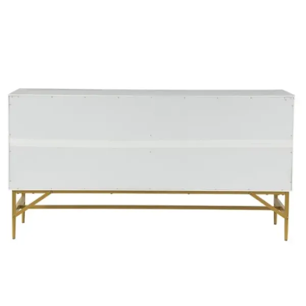 Cabinets & Sideboards-Kirkland's Home And Gold 4-Door Sideboard White