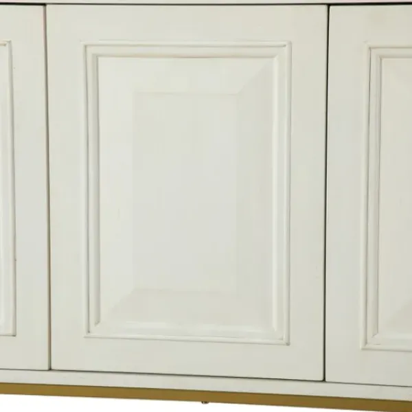 Cabinets & Sideboards-Kirkland's Home And Gold 4-Door Sideboard White