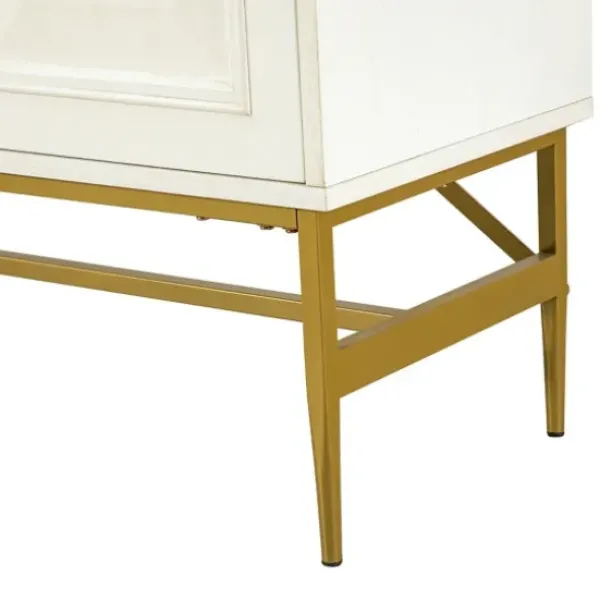 Cabinets & Sideboards-Kirkland's Home And Gold 4-Door Sideboard White