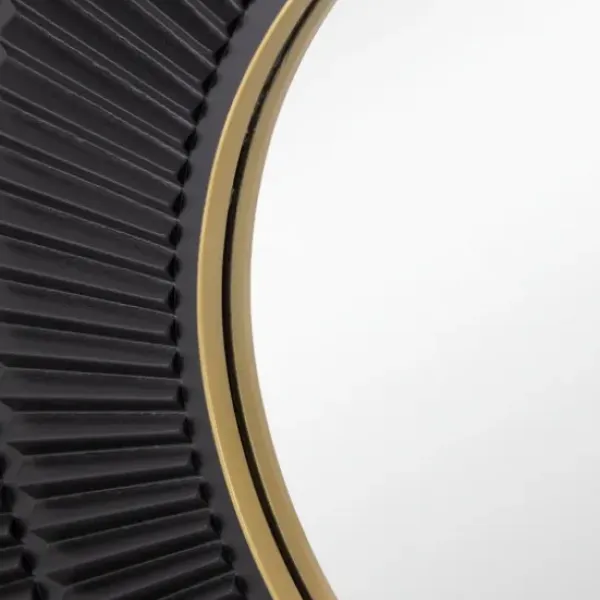 Decorative Mirrors-Kirkland's Home And Gold Double Ribbed Wall Mirror Black