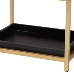Nightstands-Kirkland's Home And Gold 1-Drawer Nightstand Black