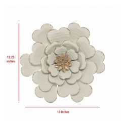Wall Plaques-Kirkland's Home And Gold Metal Flower Large Wall Plaque White