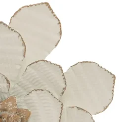 Wall Plaques-Kirkland's Home And Gold Metal Flower Small Wall Plaque White