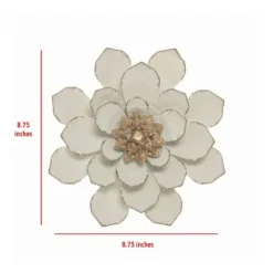 Wall Plaques-Kirkland's Home And Gold Metal Flower Small Wall Plaque White