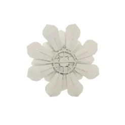 Wall Plaques-Kirkland's Home And Gold Metal Flower Small Wall Plaque White