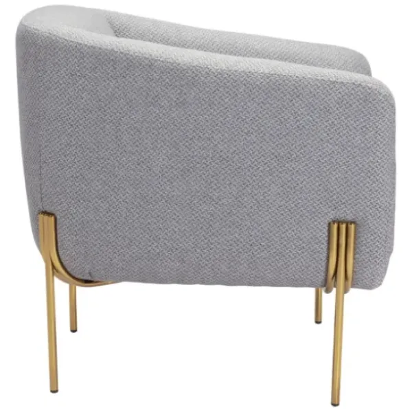 Accent Chairs-Kirkland's Home And Gold Rounded Back Accent Chair Gray