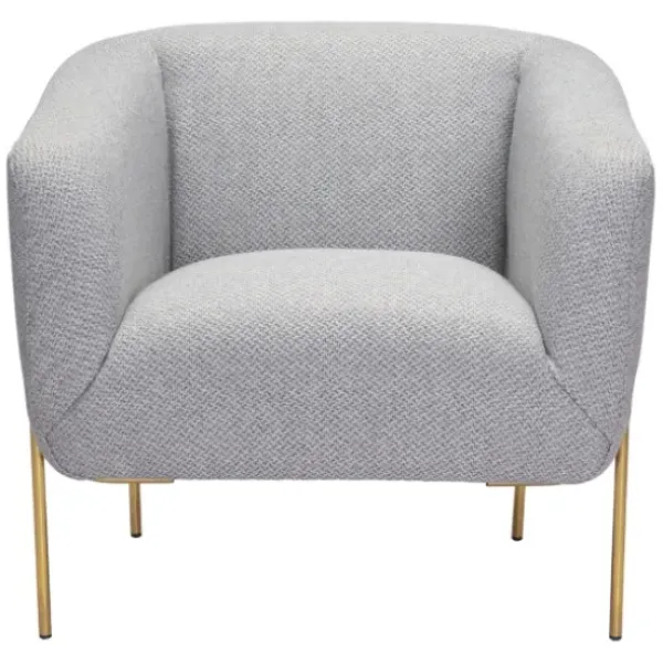 Accent Chairs-Kirkland's Home And Gold Rounded Back Accent Chair Gray