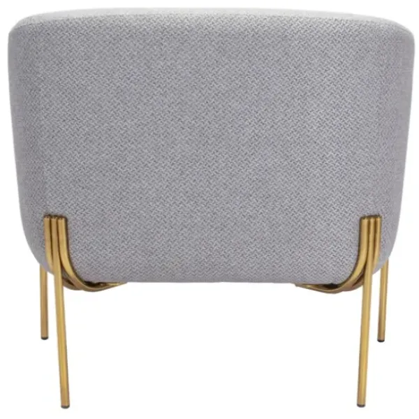 Accent Chairs-Kirkland's Home And Gold Rounded Back Accent Chair Gray