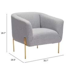 Accent Chairs-Kirkland's Home And Gold Rounded Back Accent Chair Gray