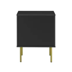 Nightstands-Kirkland's Home And Gold Wave Nightstand Black