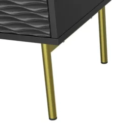 Nightstands-Kirkland's Home And Gold Wave Nightstand Black