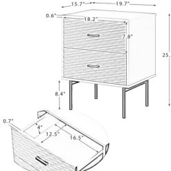Nightstands-Kirkland's Home And Gold Wave Nightstand White