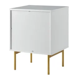 Nightstands-Kirkland's Home And Gold Wave Nightstand White